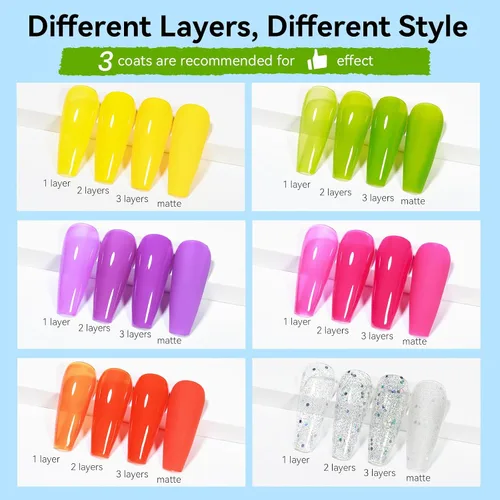 Vista 2 de MIZHSE - Juego de esmaltes de uñas de secado rápido, esmalte de uñas de colores brillantes de alto brillo