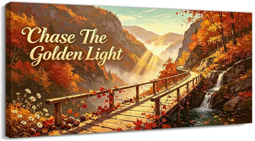 Vista 21 de TIMUBA Lienzo decorativo de pared de otoño de lago, citas de otoño Decoración de pared de otoño-01