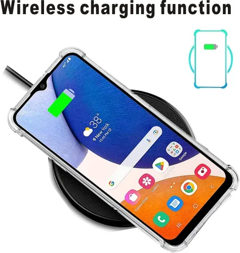 Vista 8 de Compatible con Samsung Galaxy A14 5G/4G, M14 5G Case Clear Samsung Galaxy A14 5G, A14 4G, M14 5G, funda protectora de goma TPU flexible de absorción