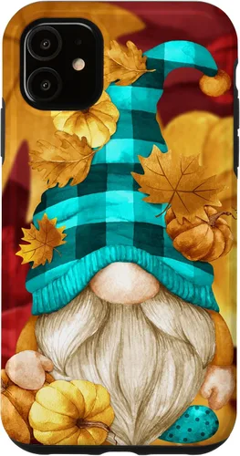 Vista 8 de iPhone 16 Buffalo Plaid Gnomie Cute Autumn Accessories With Fall Gnome Case
