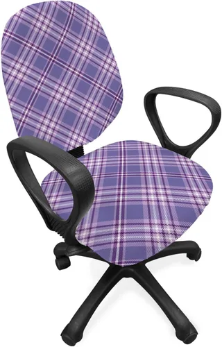 Vista 69 de Lunarable Funda para silla de oficina tribal, diseño azteca, nativo americano, geométrico, simbolismo étnico con espirales de triángulos, elástico