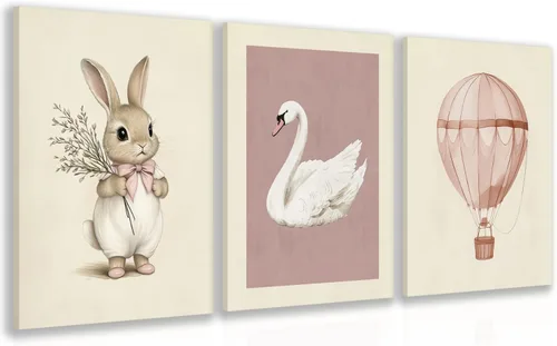 Vista 11 de kilamino Arte de pared de bosque neutral con animales salvajes, lindo póster de oso y zorro para guardería, impresiones de póster de aventura