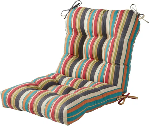 Vista 66 de Cojines para silla de exterior con bisagras, diseño de una sola pieza, cojín reversible para asiento y respaldo de patio con lazos, tela de Aloha