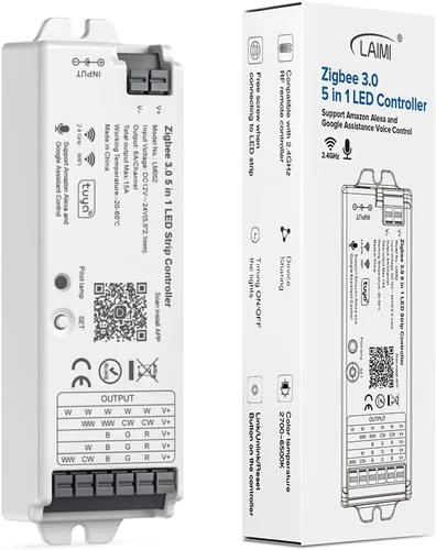 Vista 8 de Controlador LED 5 en 1 WB5 2.4GHz WiFi PWM compatible con Alexa Google Home Smart Life Tuya APP para atenuación CCT RGB RGBW RGBCCT LED controlador