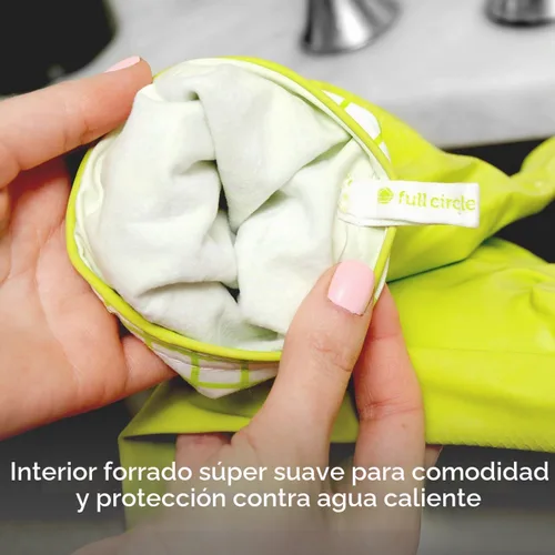 Vista 4 de Full Circle Splash Patrol - Guantes de limpieza de látex natural para platos, puños de algodón que se mantienen secos, duraderos con forro Gris
