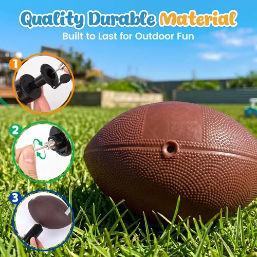 Vista 3 de Shindel Paquete de 3 pelotas deportivas, pelota de fútbol de 5 pulgadas, baloncesto y balones de fútbol americano de 7 pulgadas para niños