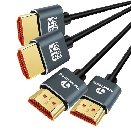 Vista 8 de Thsucords Cables HDMI ultra finos 8K 4K de 1.6 pies, delgado y flexible, suave de alta velocidad, cable HDMI 2.1 compatible con 4K @120Hz 8K @60Hz