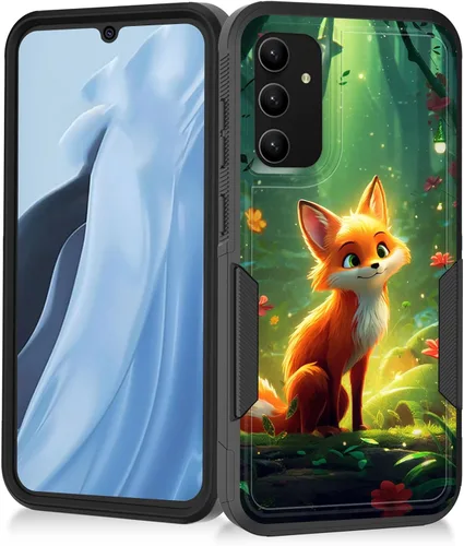 Vista 186 de Funda para Galaxy A14 5G, resistente de doble capa híbrida de policarbonato duro, goma suave, a prueba de golpes, funda protectora resistente