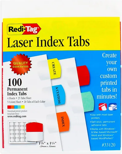 Vista 5 de Pestañas de índice láser imprimibles Redi-Tag, Variados