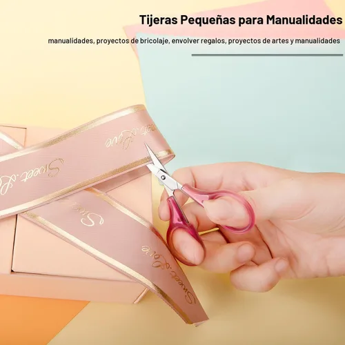 Vista 8 de SCAIKTIG Tijeras pequeñas para manualidades, tijeras de viaje pequeñas de 3 pulgadas que cumplen con la Tsa con tapa, tijeras afiladas para todo