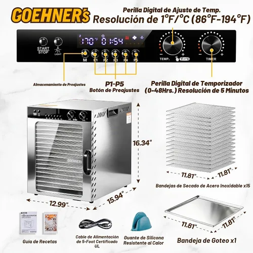 Vista 5 de Bandejas comerciales de la máquina 15 del deshidratador de la comida