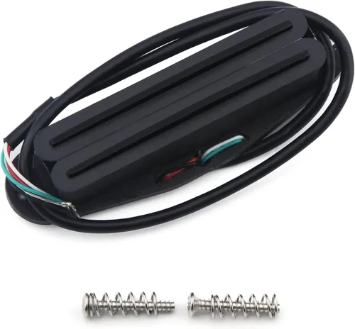 Vista 9 de FLEOR Alnico 5 Hot Dual Rail Humbucker Pastilla de tamaño de bobina única 6-7K Humbucker Pickup, negro