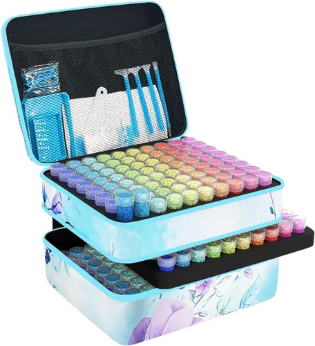 Vista 10 de Contenedores de almacenamiento de pintura de diamantes, 30 ranuras para accesorios de pintura de diamantes y herramientas para estuche organizador