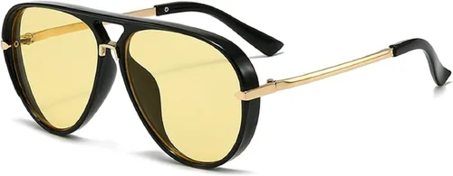 Vista 18 de Gafas de sol de gran tamaño de piloto para mujer, marco grande, gafas de sol de moda con marco de metal, sombras ovaladas Verde