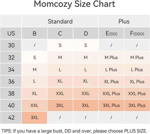 Vista 6 de Momcozy Sujetadores de lactancia para lactancia, sin costuras, brasier de maternidad sin costuras, brasier de lactancia clásico con soporte de tira