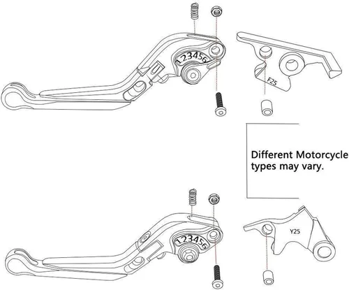 Vista 4 de Embrague para Yamaha XT660 2004 2005 2006-2017 2007 2008 2009 2010 2011 2012 2013 2014 2015 2016 motocicleta plegable ajustable palanca de embrague
