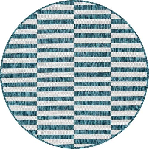 Vista 40 de Unique Loom Outdoor Striped Collection - Alfombra a rayas (4' 1" x 6' 1" Rectángulo, azul/marfil)