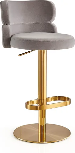 Vista 18 de Taburetes de bar de terciopelo modernos giratorios de altura ajustable para encimera de cocina, taburetes de bar con reposapiés para sala de estar