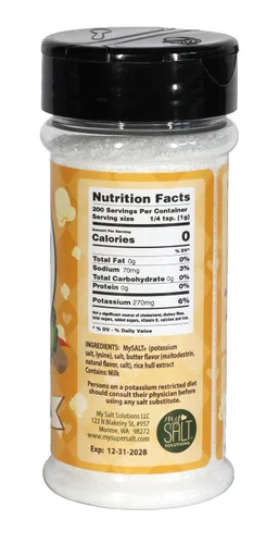 Vista 2 de My SUPER SALT® Butter - Sustituto funcional de sal saborizada con mantequilla, 85% menos de sodio, nutrición inteligente + sabor a comida