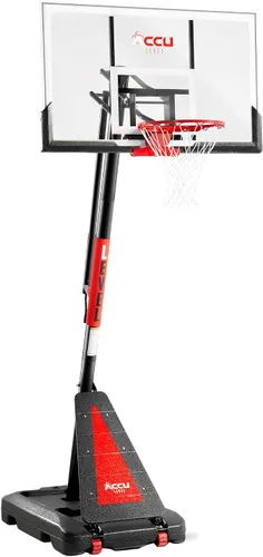 Vista 9 de ACCU LEVEL Arro de baloncesto con manivela para exteriores, 7.5-10 pies, ajustable, portátil, portería de baloncesto para jóvenes y adultos, 54