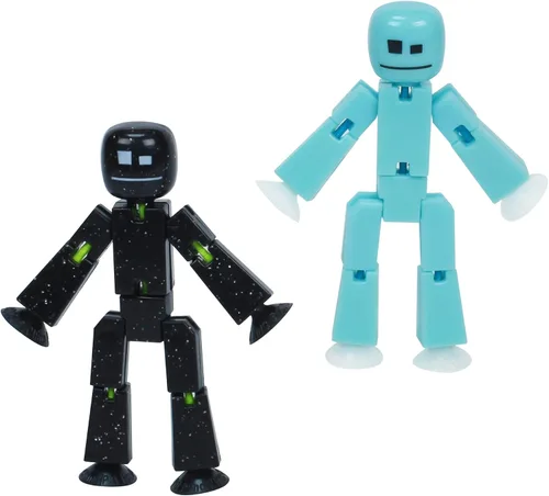 Vista 8 de Zing StikBot - Paquete doble de StarFrost Blue & Comet Red – 2 figuras de acción coleccionables posables, juguete de animación con ventosa