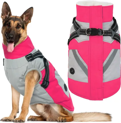 Vista 12 de IECOii Abrigos para perros pequeños, arnés de invierno con cremallera, color verde, talla XS, cálido abrigo de invierno para perros pequeños