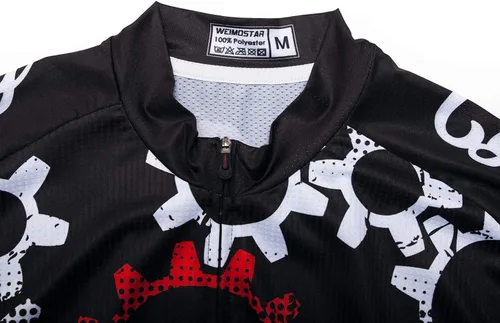 Vista 4 de Weimostar Camiseta de ciclismo de manga corta para hombre, bolsillos