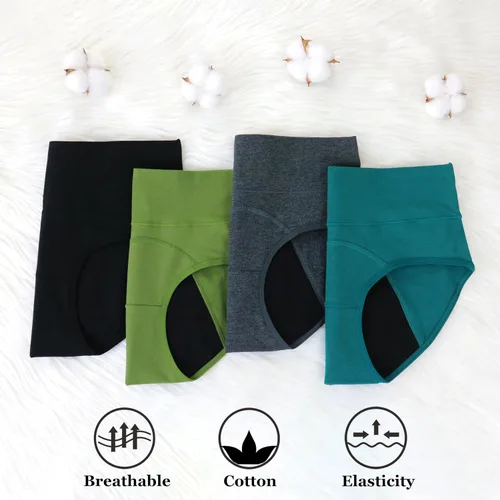 Vista 4 de Nalwort Ropa interior de algodón a prueba de fugas para el período menstrual para mujer