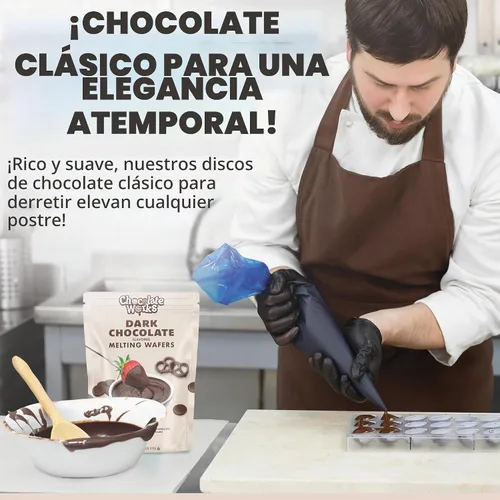 Vista 6 de Chocolate Works Obleas de chocolate negro para derretir, 2.5 libras (paquete de 1)