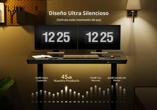 Vista 9 de Claiks Escritorio de pie pequeño de cristal con cajones y puertos USB 32x19 negro