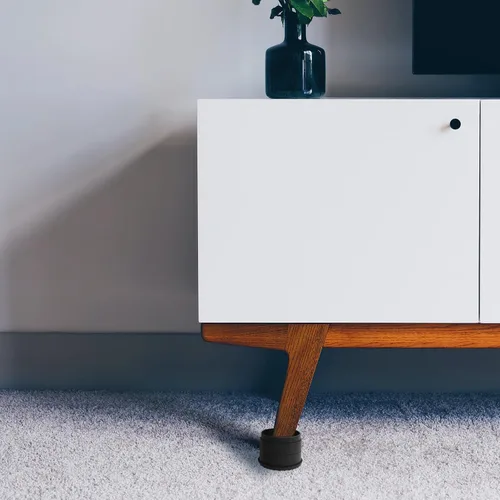 Vista 7 de 4 juegos de elevadores de muebles - elevadores de cama negros de 1", 2" o 3" pulgadas, elevadores redondos apilables resistentes para mesa, sofá