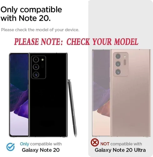 Vista 2 de Funda para Note 20, Galaxy Note 20 con protector de pantalla de TPU flexible autorreparable [2 unidades], funda 3 en 1 de cuerpo completo a prueba