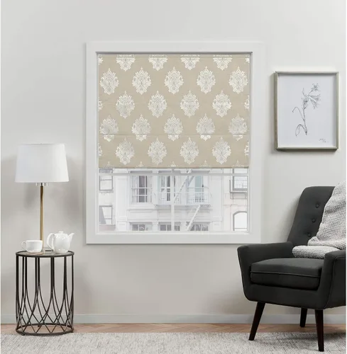Vista 15 de [Usado] EXCLUSIVE HOME Marseilles Damask - Persiana romana 100% opaca de 23 x 64 pulgadas, color gris