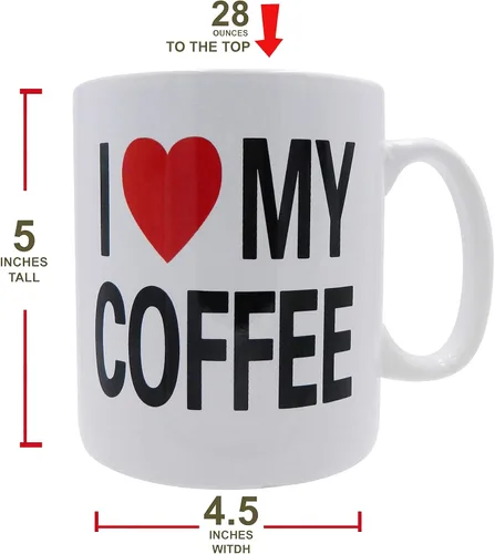 Vista 2 de Rockin Taza grande de café de gran tamaño de 28 onzas, taza de tamaño mega, extra grande para bebidas grandes, decoración de escritorio de oficina