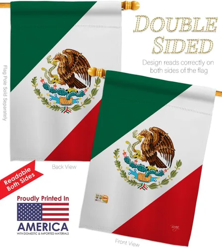 Vista 3 de Nacionalidad México Garden House Banderas Set Regional Nación Internacional Mundo País Particular Área Pequeña Decorativa Patio Banner Doble Cara