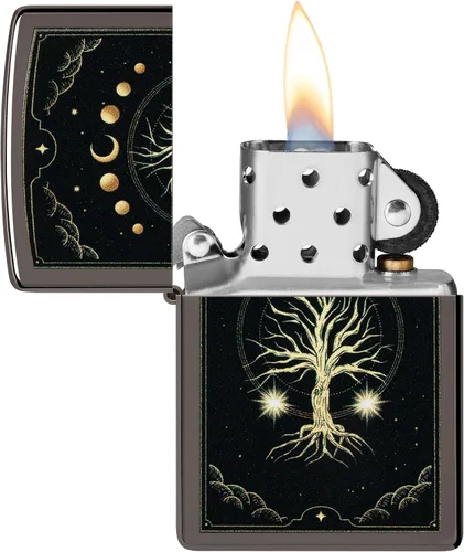 Vista 3 de Zippo Mystic Nature Design - Encendedor de bolsillo Black Ice