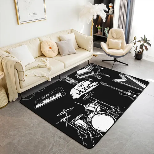 Vista 9 de jejeloiu Alfombras de mono para sala de estar, dormitorio, alfombra antideslizante de 4 x 5 pies, para niños, mujeres y hombres, lindos animales