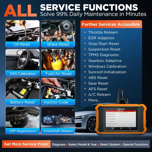 Vista 4 de LAUNCH Escáner Creader Elite 2.0 OBD2, herramienta de escaneo de diagnóstico bidireccional de sistema completo, lector de código de todos