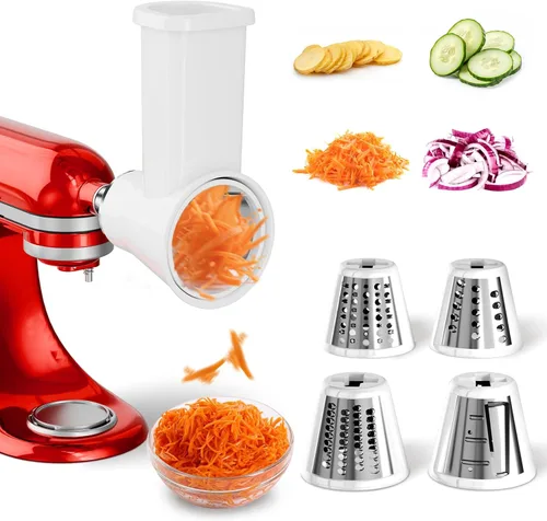 Vista 9 de Accesorio rebanador triturador para batidora de pie Kitchenaid, máquina de ensalada con rebanadora de verduras, fabricante de ensaladas, rebanadoras