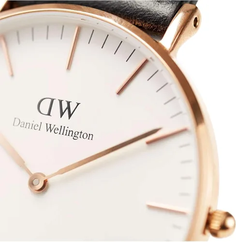 Vista 3 de Daniel Wellington Reloj clásico de cuero oro rosa