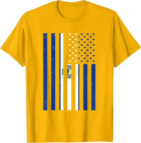 Vista 40 de El Salvador Shirt - El Salvador USA America Flag Men Women T-Shirt