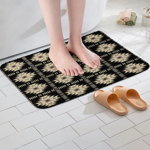 Vista 5 de Feelyou Aztec Bathroom Rugs Aztec Southwestern Printed Bath Mats for Bathroom Bohemian Bath Rugs for Shower Tub Cowboy Cowgirl Bathroom Accossories