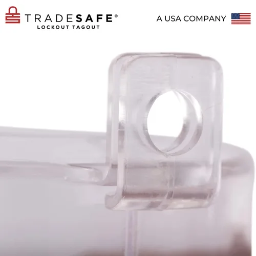 Vista 4 de TRADESAFE Bloqueo de la cubierta del botón de parada de emergencia: cubierta redonda transparente para interruptor de botón, diámetro de orificio
