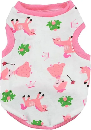 Vista 10 de Camisa para perros pequeños, lindas camisetas de algodón suave sin mangas para perros pequeños, gatos, chaleco para perritos, camiseta