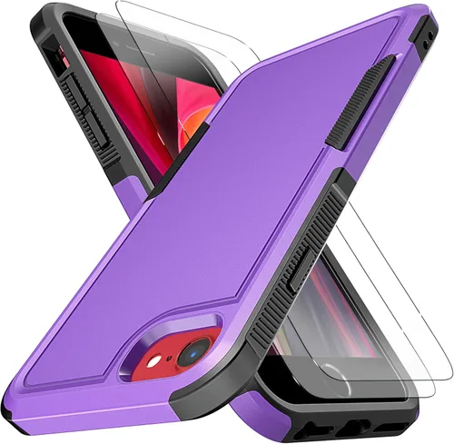 Vista 13 de YmhxcY Funda para iPhone SE 2022/2020, iPhone 8/7 con protector de pantalla integrado a prueba de caídas, 3 capas de cubierta duradera, a prueba