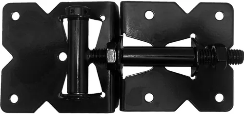Vista 8 de Bisagras económicas de puerta de vinilo con cierre automático, color negro, para vinilo, PVC y plástico cercado: bisagras de puerta de vinilo