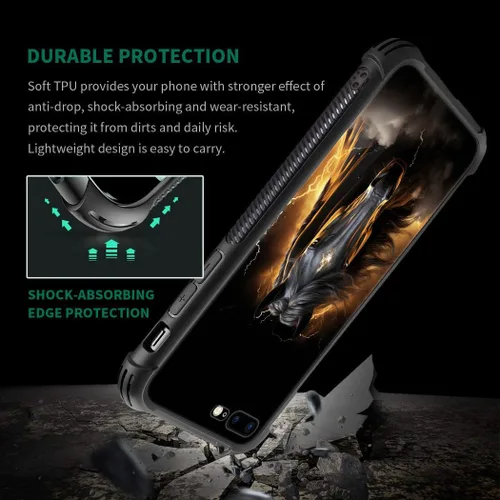 Vista 2 de DAIZAG Funda compatible con iPhone 7/8 Plus, protección completa, a prueba de golpes, antiarañazos, funda de poliuretano termoplástico para hombre