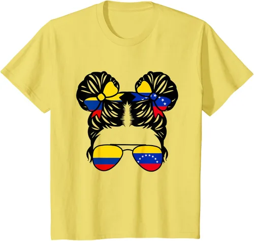 Vista 50 de Camiseta Half Colombian Half Venezolan Girl Colombia Kids Heritage, Gris