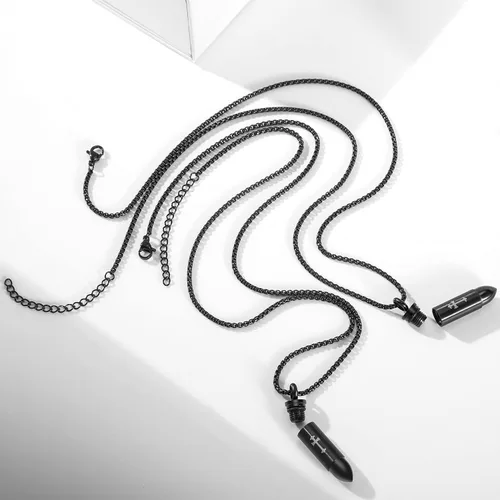 Vista 3 de 123 Pack Urn Necklace for Ashes for Women Men Cylinder Urn Locket Bullet Cremation Jewelry Fish Necklace for Ashes CZ Bar Cremation Jewlery for