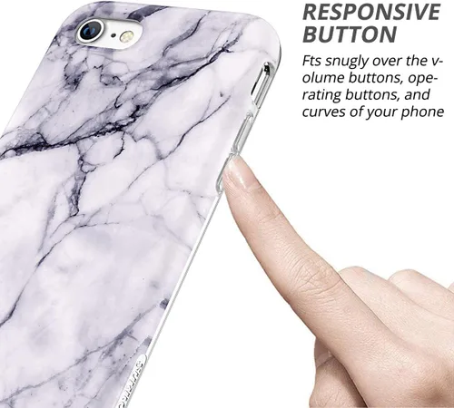 Vista 5 de SURITCH Funda para iPhone 8/iPhone 7/iPhone Se 2022, [protector de pantalla integrado] protección completa de policarbonato duro + cubierta a prueba